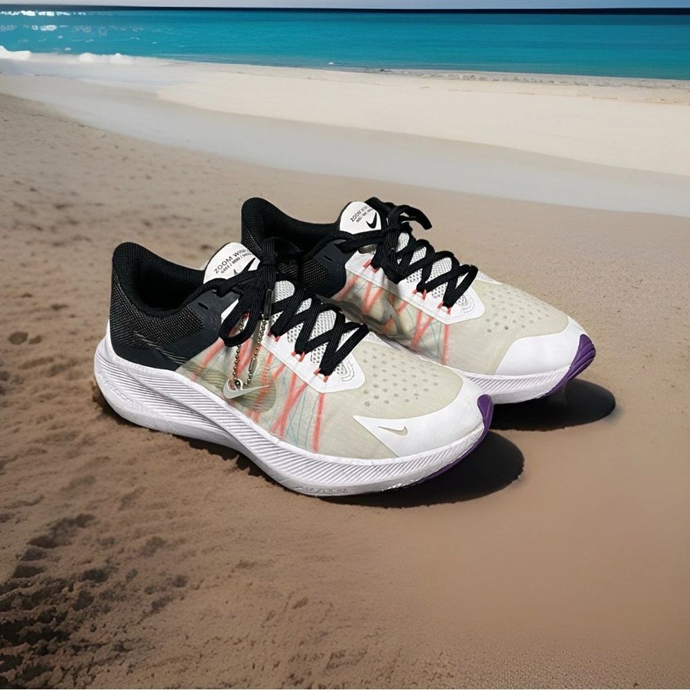 Nike Zoom Winflo 8 CW3421-103 Women's White/Crimson/Purple Running Shoes Size 7